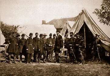 Präsident Lincoln besucht das Lager in Antietam, 4. Oktober 1892